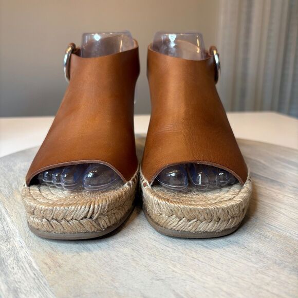 Rag & Bone Women's Espadrille Brown Leather Wedge Sandals US Size 7.5 EU 37.5 - Picture 7 of 12